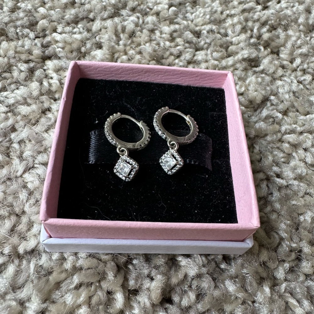 Pandora Sterling Silver Dangle Earrings.